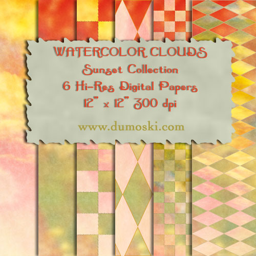 SunsetCollection sunset collection digital art papers
