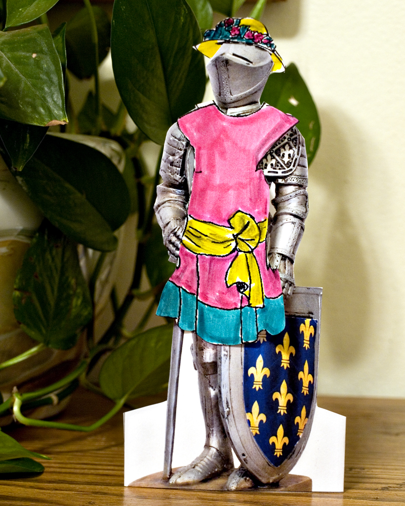 knight paperdoll in pink dress