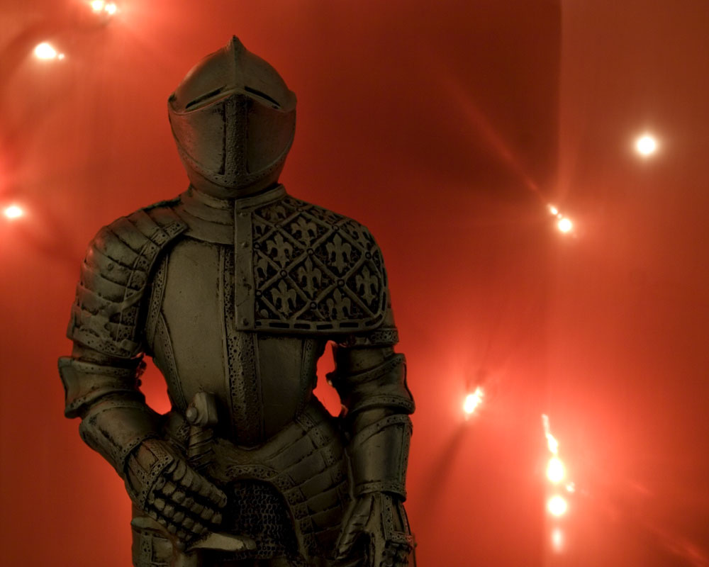 knight with orange lights