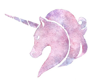 watercolor unicorn head