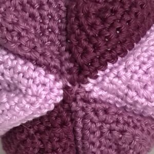 bottom of crocheted dice bag