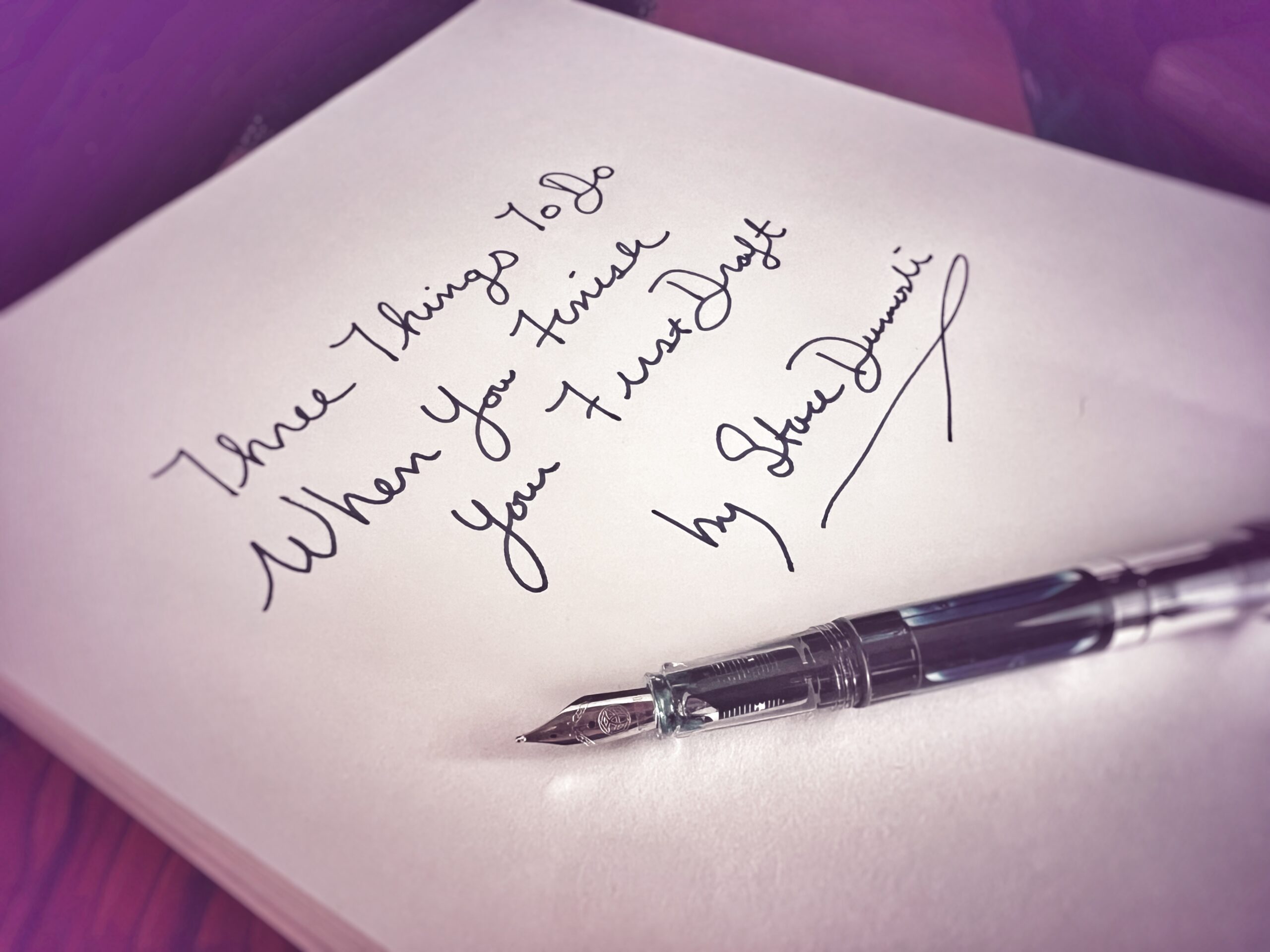 piece of paper with a fountain pen