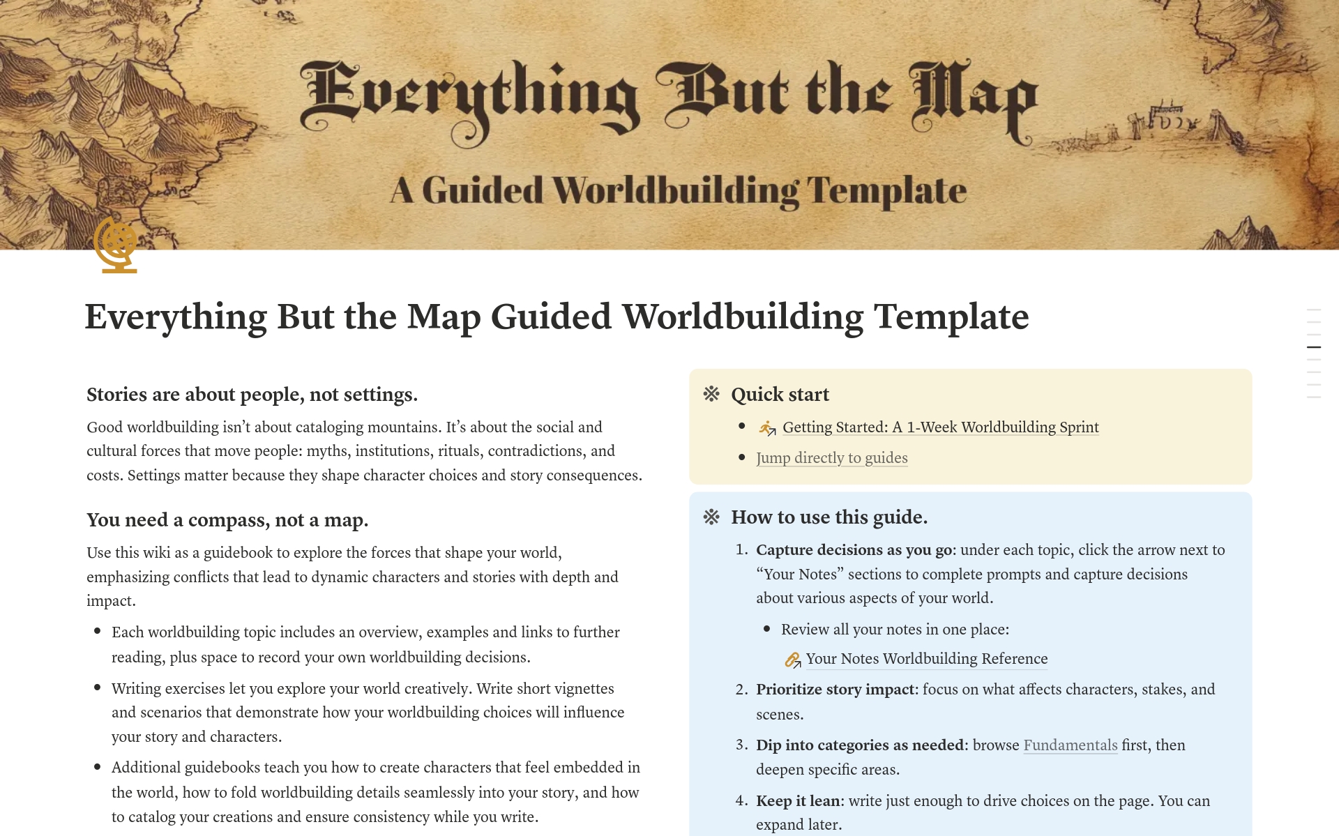 everything but the map worldbuilding template screenshot